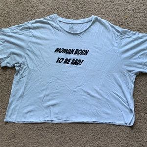 Handprinted Cropped T-shirt